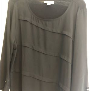 Dana Buchman  comfy black blouse size XL.